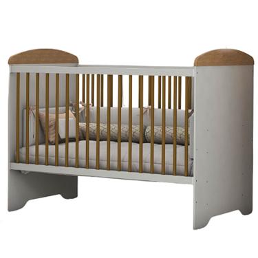 Imagem de Berço Eloa Mini Cama Carolina Baby Cor - Branco Amadeirado