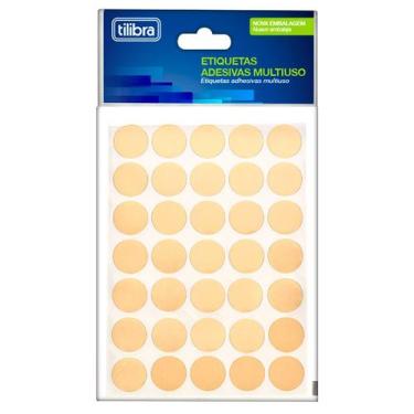 Imagem de Etiqueta Adesiva Multiuso 13mm Ouro 6 Folhas 420 Unidades - Tilibra, Ú