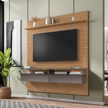 Imagem de Painel Para Tv Até 55 Polegadas 2 Portas 160Cm New Smart Versátile Casa D Noce/Cinza Perola