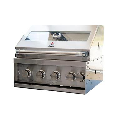 Imagem de Churrasqueira a Gás de Embutir Chaleur PRO Square View 4 Queimadores + 1 Infrared – Inox 304 com Visor de Vidro, Tampa, Termômetro e Acendimento Push-Turn