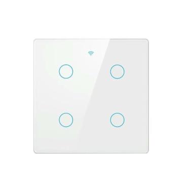 Imagem de Tuya WiFi Smart Touch Switch Light Brazil 4x4 sem fio neutro 4/6 Gang Remote On Off Light Smart Life Voice Control-202A Branco 04