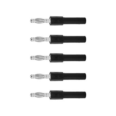 Imagem de 5pcs 4mm Adaptador de Plugue de Banana Forte Conectividade Alta Condutividade Conversão Banana Plug de 4 Mm a 2 Mm Adaptador de Sonda para Usos Multifuncionais (Preto)