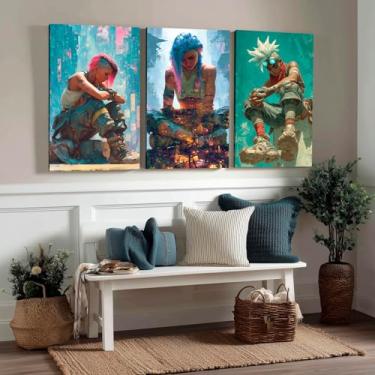 Imagem de Kit 3 Quadros Decorativos Canvas, Arcane, 60x90cm, Arte Para Quarto, Sala, Corredor