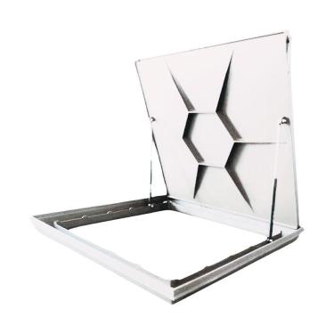 Imagem de Tampa Articulada Rebaixada Casa Máquinas Piscina 1,00x1,00m Invisivel Branco