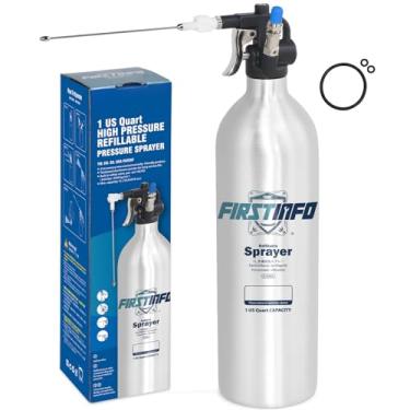 Imagem de FIRSTINFO A1638L (3ª geração) Patenteado Máx. Pressão 140psi / 1000 ml Lata de spray aerossol recarregável | Pulverizador pneumático de ar comprimido | Spray de névoa larga