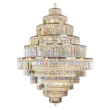 Imagem de Lustre Dijon Cromado Com Cristal Transparente 120Cm 35 Lâmpadas E14 El