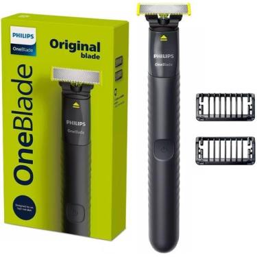 Imagem de Barbeador Aparador Oneblade Philips Qp1424 2 Pentes Bivolt, Preto, Biv