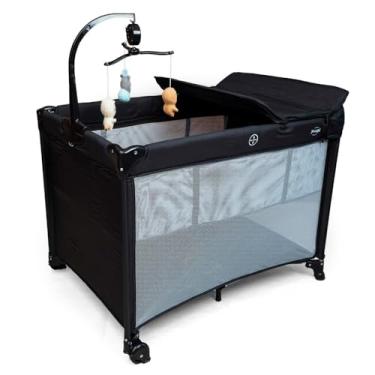 Imagem de Berço e Cercadinho Portátil com Trocador e Bolsa para Transporte Preto Yuupi