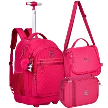 Imagem de Kit Escolar Mochila Rodinhas Com Lancheira E Estojo Box rb