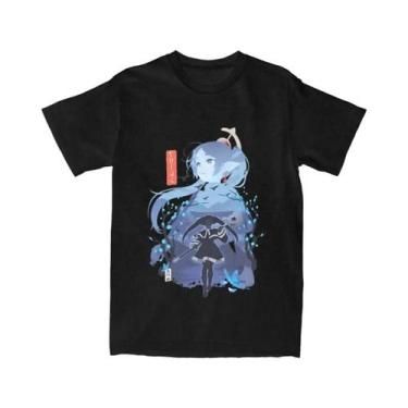 Imagem de Camiseta Unissex de Algodão Frieren: Silhouette Journeys End - Gola Re