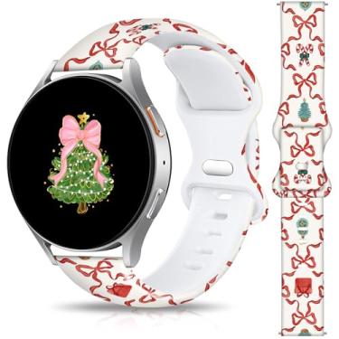 Imagem de Pulseiras de relógio de Natal e Halloween compatíveis com Samsung Galaxy Watch 7, 6, 5, 5 Pro, 4, 4 mm, 45 mm, 46 mm, pulseira de silicone de substituição de 20 mm para Galaxy Watch 7/6/5 / 5 Pro/4
