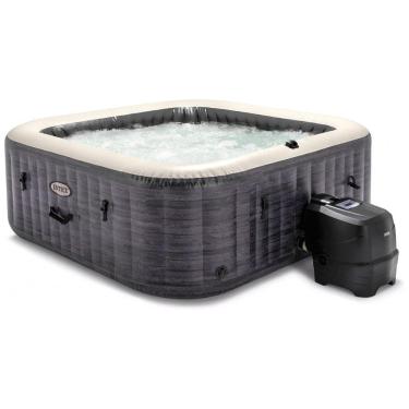 Imagem de Spa Inflável Hidromassagem para 6 Pessoas com 170 Jatos de Bolha e Bomba Embutida, Intex 28451EP, Cinza