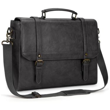 Imagem de Bolsa Carteiro Masculina de Couro Sintético para Laptop com 15,6 Polegadas, IGOLUMON, C...