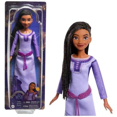 Imagem de Boneca Disney Wish Asha of Rosas com Cabelo Natural e Roupas Removíveis, Mattel