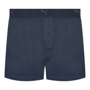 Imagem de Cueca Puma Samba Canção Cotton Abertura Frontal Elástco 40MM, Marinho,