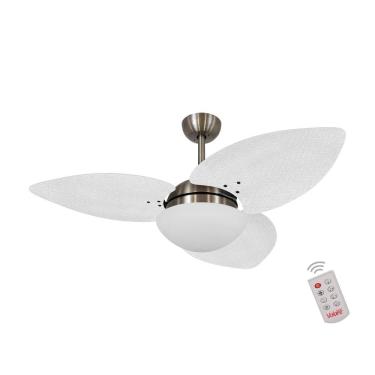 Imagem de Ventilador de Teto Dormamu Bronze 3 Pás Palmae Branco 127V com Controle