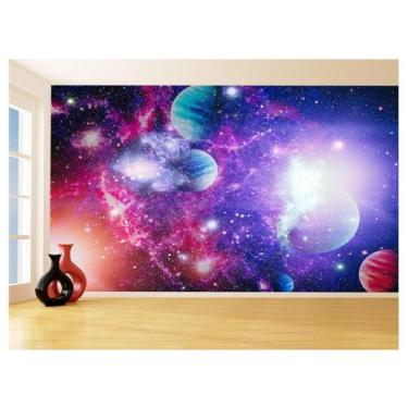 Imagem de Papel De Parede 3D Espaço Estrelas Planetas 3,5M Nsp168 - Você Decora