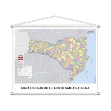Imagem de Banner Mapa Escolar Do Estado De Santa Catarina 100X80Cm - Plimshop