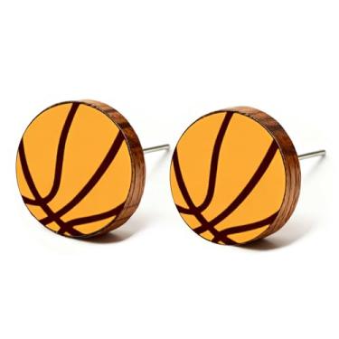 Imagem de Brincos de madeira para mulheres, pé grande, softball, tênis, pinguim, tartaruga, cão, gato, vaca, pato, Papai Noel, preguiça, hipopótamo, margarida, golfinho, fofo, vintage, hipoalergênico, brincos