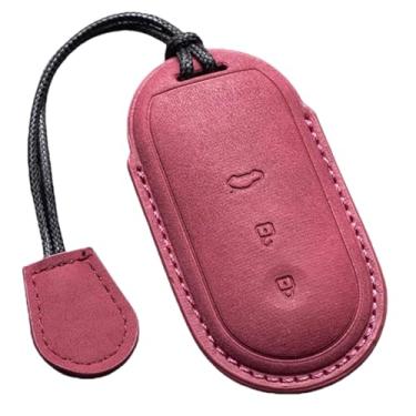 Imagem de Capa de couro artesanal para chave de carro, compatível com aito m5 m7 2022 m9 2024, 3 botões, chave remota de carro, capa de couro de camurça(A7)