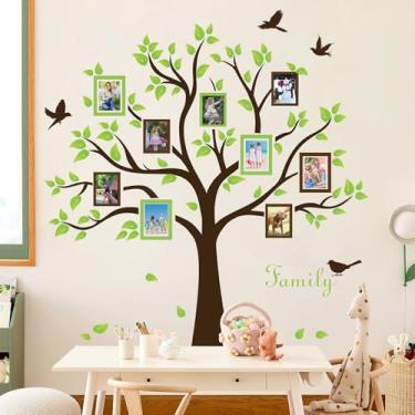 Imagem de RAINBOW WSK Decoração de parede de árvore genealógica grande - adesivos de parede de colagem de moldura de fotos de família decalques de parede descasque e cole para sala de aula, sala de estar, casa