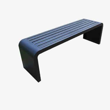 Imagem de Banco de pátio sem costas, assentos de móveis, pernas de banco de metal ao ar livre, banco traseiro interno, banco de parque à prova de intempéries, ideal para ambientes externos e internos, para