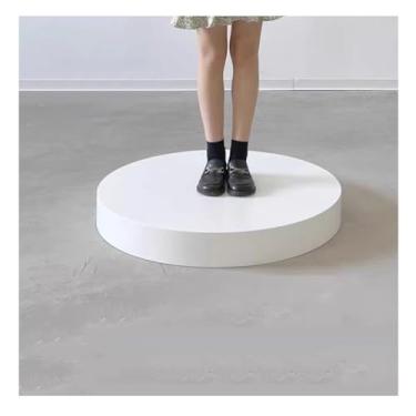 Imagem de Pedestal de exibição redondo, plataforma de base de elevação de palco nupcial - carregamento de 81 kg, suporte de exibição para manequim/sapato/bolsas de exibição de loja (50 x 15 cm)