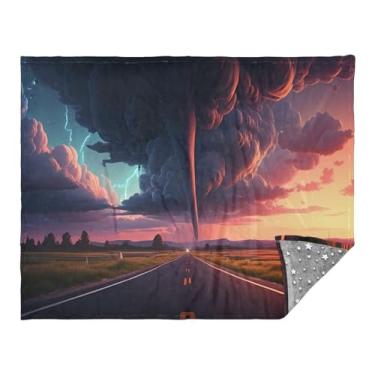 Imagem de CEBUGI Manta de flanela macia e quente de 127 cm x 178 cm para sofá-cama, escritório, acampamento, viagem, tornado para todas as estações