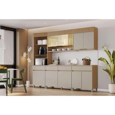 Imagem de Cozinha Modulada Nesher Realeza 5 Peças CZ102 Carvalho/Greice