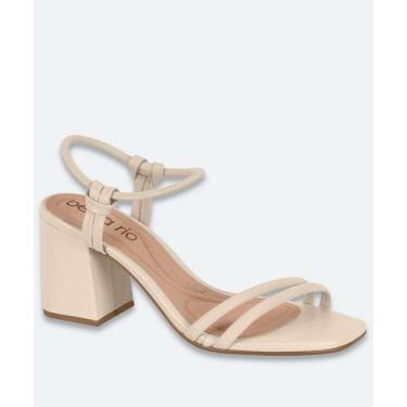 Imagem de Sandália Salto Grosso Feminina Beira Rio Bege-41068, Bege, 36