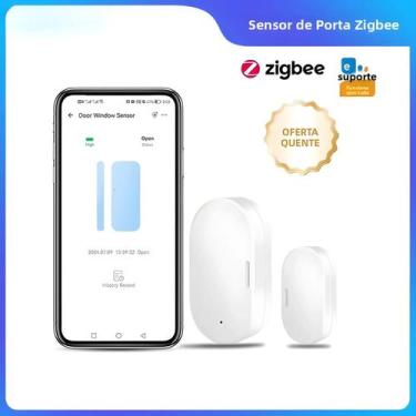 Imagem de Sensor De Alarme Sem Fio Zigbee Para Portas E Janelas Compatível Com A