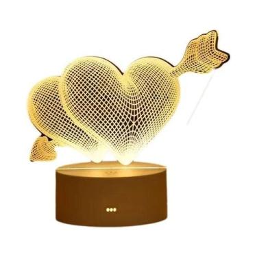 Imagem de Lâmpada De Noite LED 3D Romântica Para Crianças, Luminária De Mesa Par