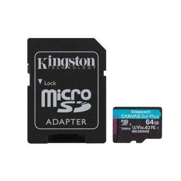 Imagem de Cartão microSD Kingston Canvas Go Plus 64GB Classe 10 UHS-I U3