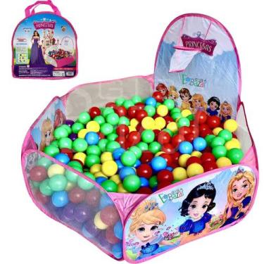 Imagem de Piscina De Bolinhas infantil com Basquete Princesas rosa - COMPANY KID