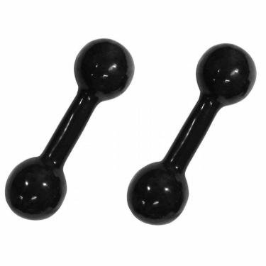 Imagem de Par de Halteres Emborrachado para Musculação 7kg Preto-Unissex