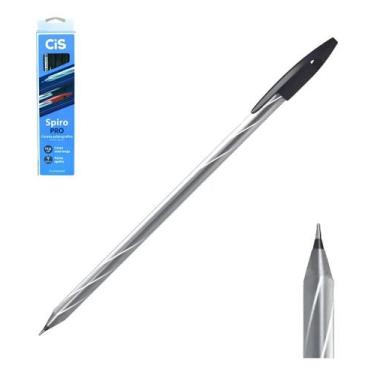 Imagem de Caneta Esferográfica Cis Spiro Pro Preta Caixa 12 Unidades