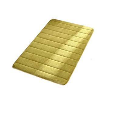 Imagem de SHENGANG Tapete de banho antiderrapante para banheiro, banheiro, chuveiro, capacho, espuma de memória, tapete de chão absorvente para casa, verde, 40x60 cm