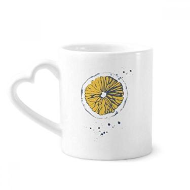 Imagem de Caneca com estampa de aquarela de frutas limão caneca de café cerâmica copo de coração de vidro