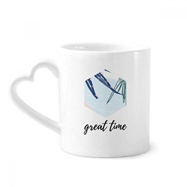 Imagem de Folha abstrata plantas arte padrão caneca café cerâmica copo coração vidro