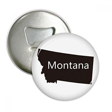 Imagem de Mapa Montana América EUA abridor de garrafas ímã de geladeira emblema multifuncional
