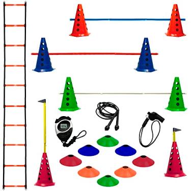 Imagem de Escada + 8 Cones + 4 Barreiras + 8 Pratos + Corda + Cronometro