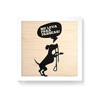 Imagem de Arte Maníacos Quadro decorativo com moldura caixa branca em Madeira - Me Leva Para Passear - 30x30cm