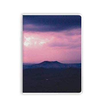 Imagem de Diário de capa macia com estampa de céu, arte déco, para presente, moderno, caderno, nuvens escuras rosa