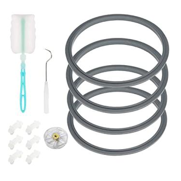 Imagem de Peças de substituição da junta do liquidificador, substituição do anel em O de borracha para liquidificador Nutribullet Série 900W e 600W, substituição de gaxetas para lâmina Nutribullet incluindo amortecedor e engrenagem (12 peças)