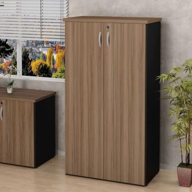 Imagem de Armário Multiuso Alto Para Escritório 2 Portas Nogal