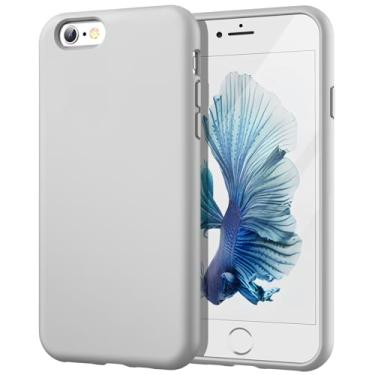 Imagem de JETech Capa de Silicone para iPhone 6s Plus/6 Plus 5,5 Polegadas, Case Protetora para Corpo Inteiro com Toque Suave e Sedoso, Capinha à Prova de Choque com Forro de Microfibra (Cinza Claro)