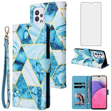 Imagem de Asuwish Capa carteira compatível com Samsung Galaxy A33 5G 2022 e protetor de tela de vidro temperado de couro com suporte para cartão com suporte para celular para Gaxaly A33 G5 Galaxies 33A SM A336U