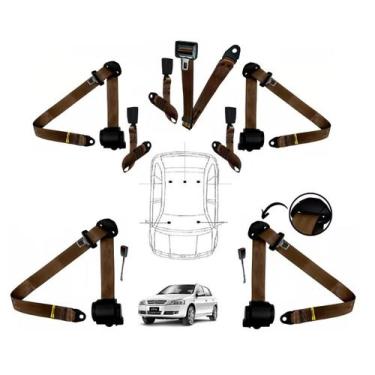Imagem de Kit cinto de segurança COMPLETO para CHEVROLET ASTRA + fechos - HCML, 