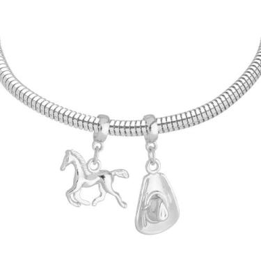 Imagem de Pulseira Cowboy Berloque Banhado a Prata 925 - Work Semijoias