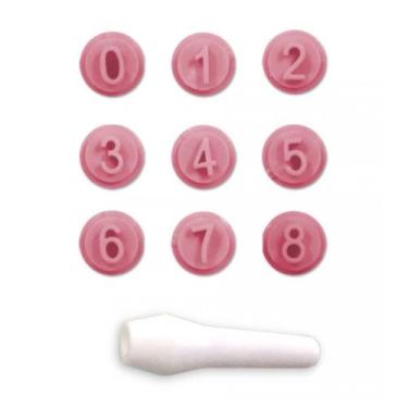 Imagem de Kit 9 Carimbos para Doces Números Rosa Bb Bluestar - BLUE STAR